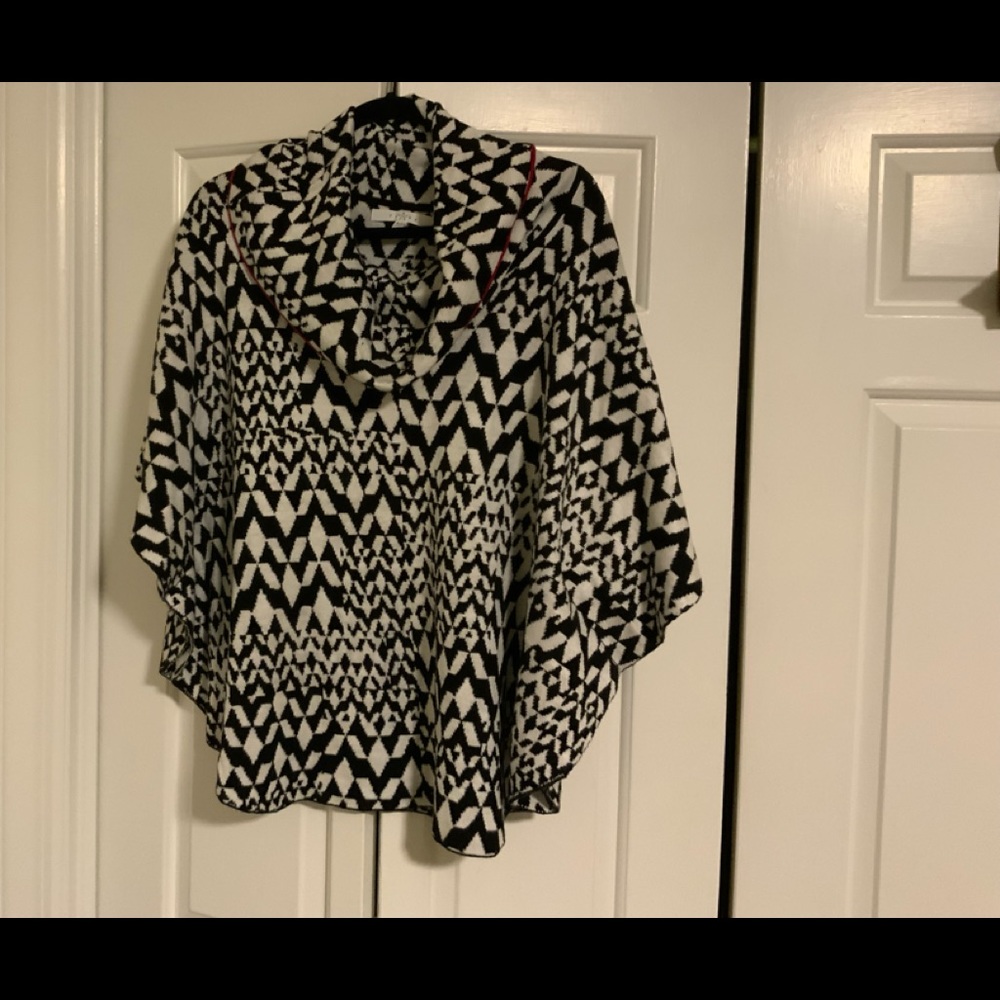 Fever Black and white poncho